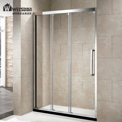 Modern Design Clear Tempered Glass Sliding Shower Door for Hotel Bathroom